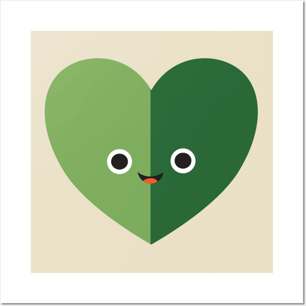 Green Love Nature Heart Wall Art by katelein